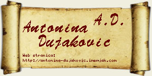 Antonina Dujaković vizit kartica